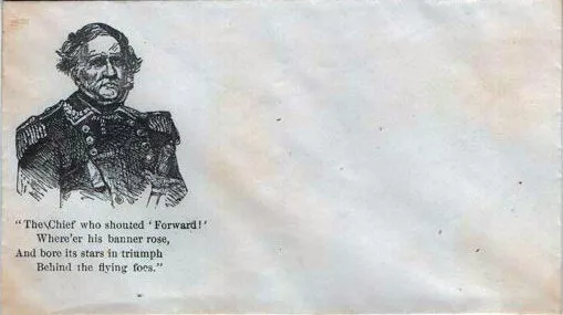 Original Civil War Patriotic Envelope Winfield Scott Portrait, Poem The Chief...