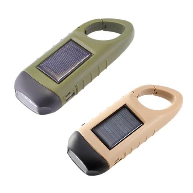 Linterna de manivela de mano antorcha de energía solar para supervivencia de emergencia campamento