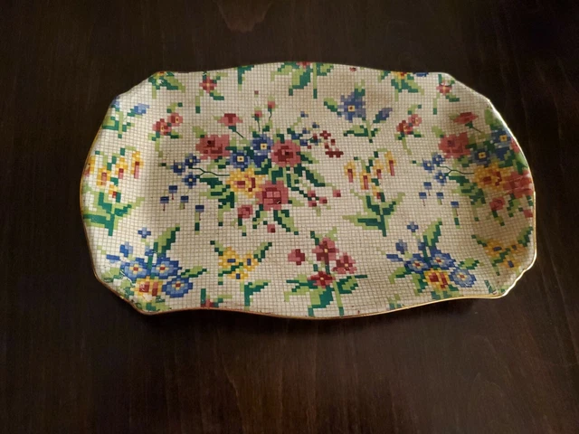 Royal Winton Queen Anne Chintz Grimwades England Tray w/ Sugar Bowl & Creamer 2