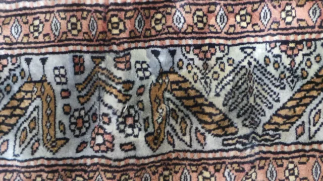 Persain design Oriental CARPET RUG HAND MADE Vintage Fine weave 6ft 3" x 4ft 2" 2