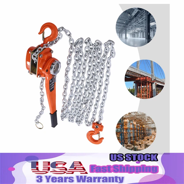 1 Ton Manual Lever Block Chain Hoist Ratchet Type Come Along Puller w/20FT Chain