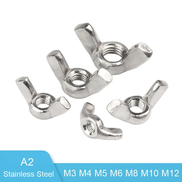 M3-M12 Wing Nuts Butterfly Nut To Fit Bolts Screws A2 Stainless Steel DIN 315