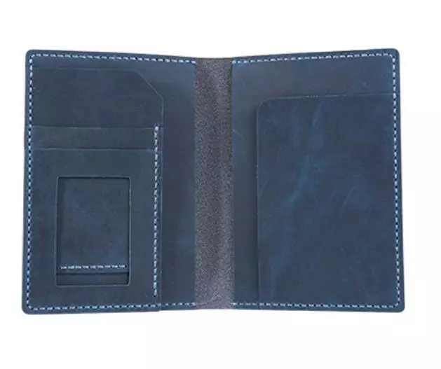wallet purse passport pen holder cow Leather card Bifold pocket