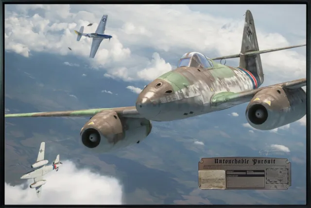 Untouchable Pursuit - Framed Canvas Art with Me 262 Relic - 30" x 20"