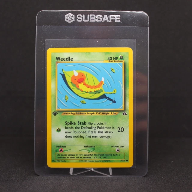 🔥 1st Edition Weedle | Neo Discovery 70/75 | Moderately Played VG | WOTC 🔥