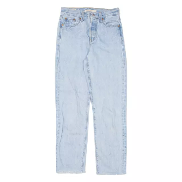 LEVI'S Wedgie BIG E Womens Jeans Blue Regular Straight Denim Stone Wash W23 L26