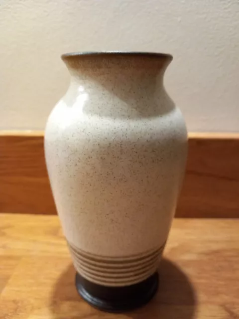 Denby Vase Small Two Tone Brown Vgc