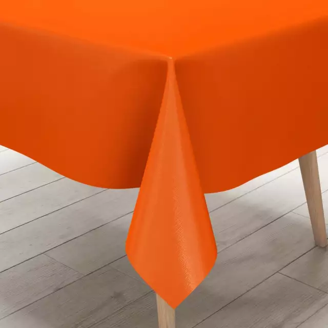 KEVKUS Nappe de Table en Toile Cirée uni 021 Couleur Unie Orange Carré Rond Oval