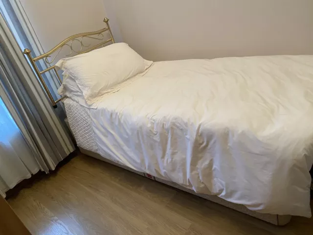 single divan bed with mattress and headboard