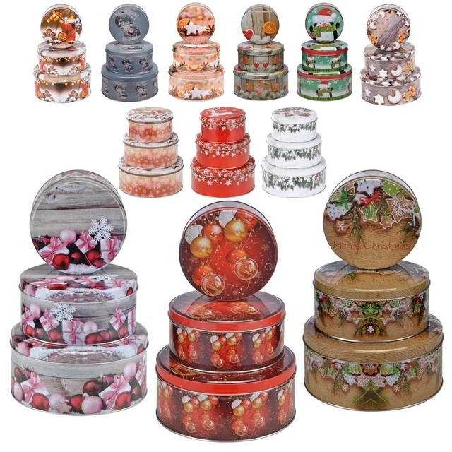 Brandsseller Weihnachtsdosen 3er-Set - Metall Dosen Mit Sichtfenster Für Plätzchen & Geschenke