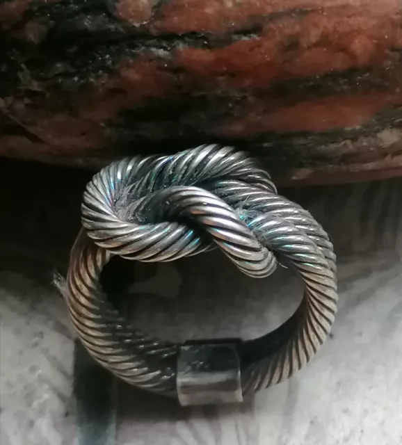 Designer Ring Silber 925 Knoten Knotenring massiv geschwärzt Größe 57