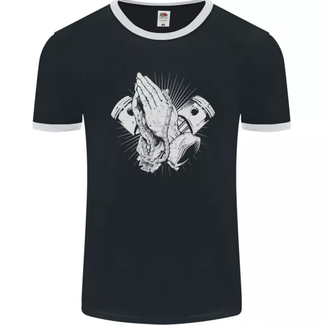 T-shirt Biker Prayer Biker Motociclo Uomo Ringer FotoL