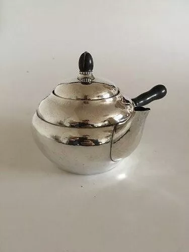 Georg Jensen Sterling Silver Tea Pot No 1A With Ebony