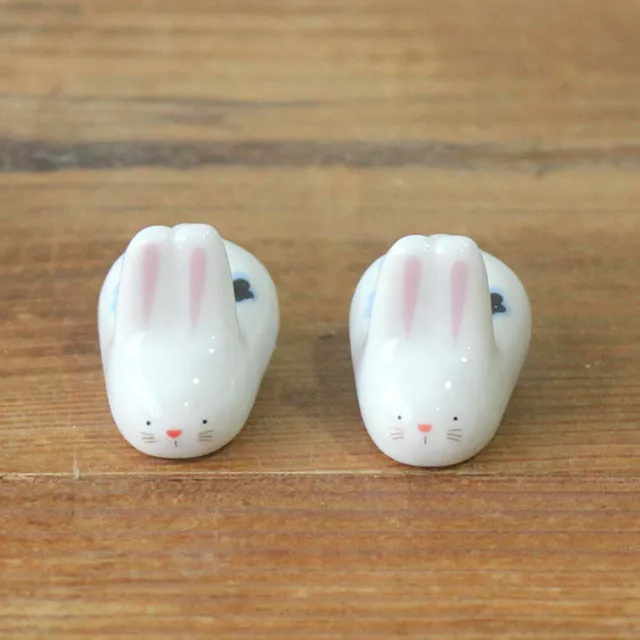 4Pcs Cute Rabbit Ceramic Chopstick Holder Rest Household Tableware Table Decor