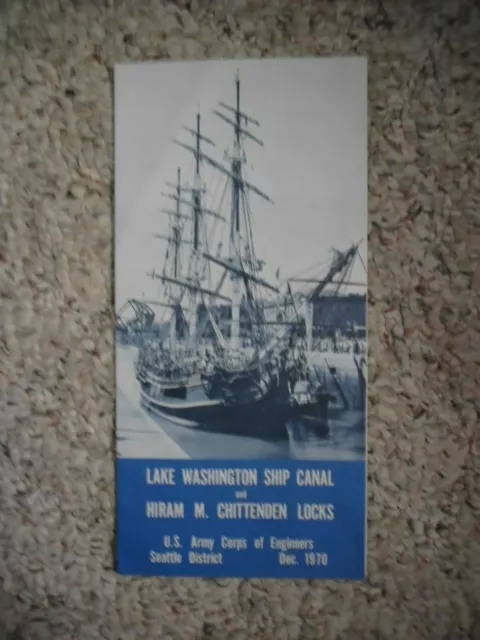 1970 Lake Washington Ship Canal & Chittenden Locks Brochure- Seattle