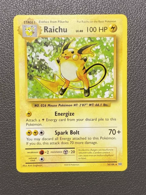 Pokemon Raichu Non Holo Evolutions #36 MP