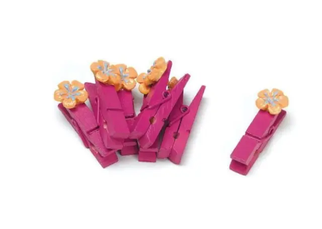 Mini Wooden Clips with Tropical Flair 7039 24 Pack Weddingstar
