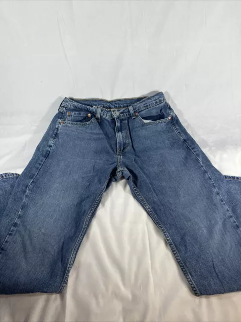 Levis 505 Mens Jeans 33X30 Blue Straight Medium Wash Denim Solid Inseam 28"