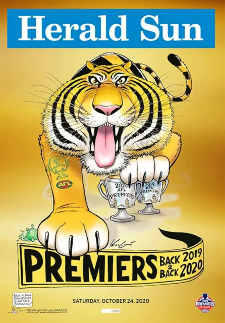 2020 Richmond Premiers Limited Edition Foil Herald Knight Premiership Poster