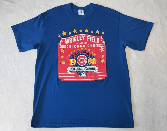 Vintage Logo 7 Chicago Cubs T Shirt XL 1990 All Star Game Wrigley Field MLB