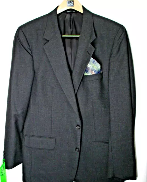 Burberrys'  Men's Size 42L Solid Dark Gray/Charcoal Suit Jacket