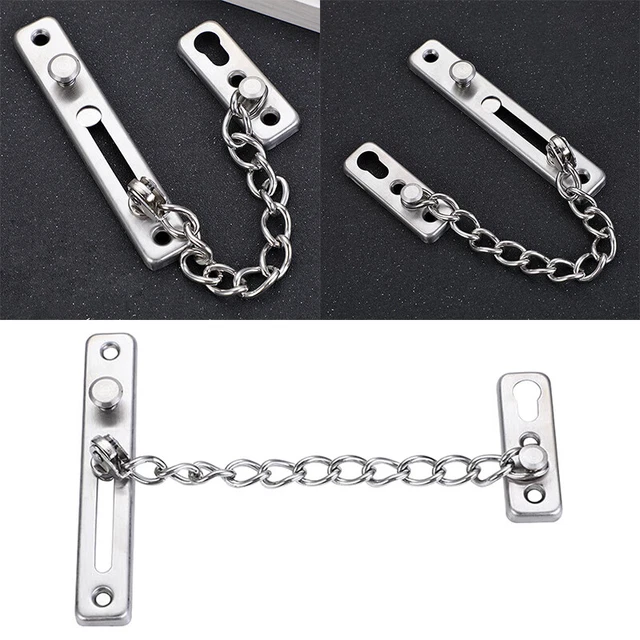 2Pc Door Chain Lock Security Chain Guard Anti Theft Heavy Duty Latch Screw Guard