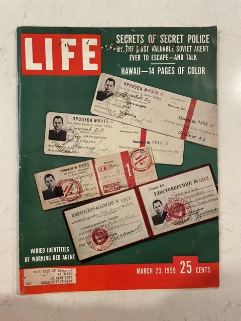 Life Magazine March 23, 1959 - 50s, Red Agent Spy, Cold War, Secret Police