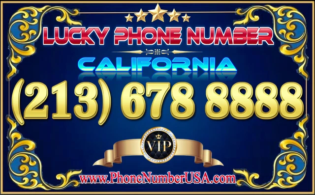 Lucky Phone Number California (213) 678 8888
