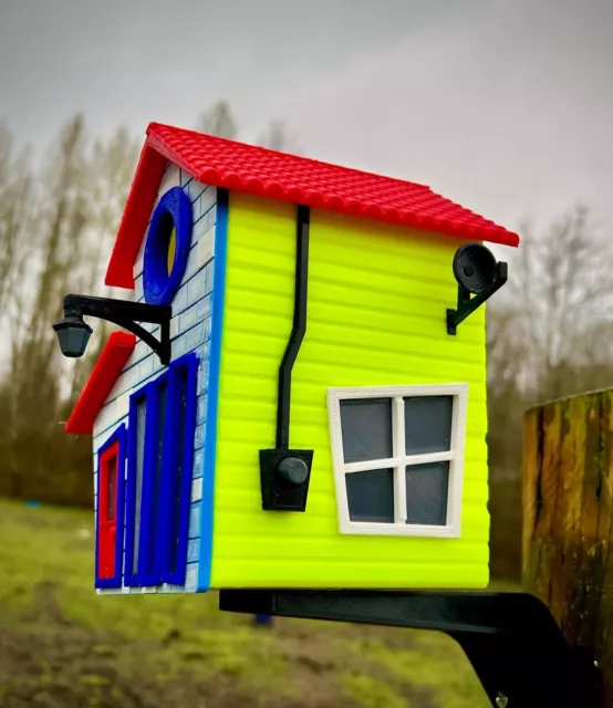 Cute Hand Assembled Cartoon Birdhouse. Highly detailed, 3d printed. Custom color