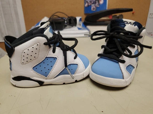 Nike Air Jordan Retro 6 University Blue White Black Toddler Size 4C DV3606‐410