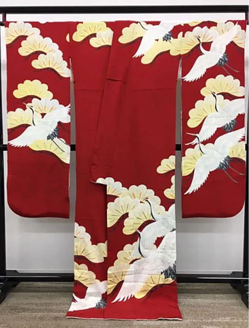 Furisode Japanese Kimono Kimono gorgeous embroidery gold Long Sleeves 3