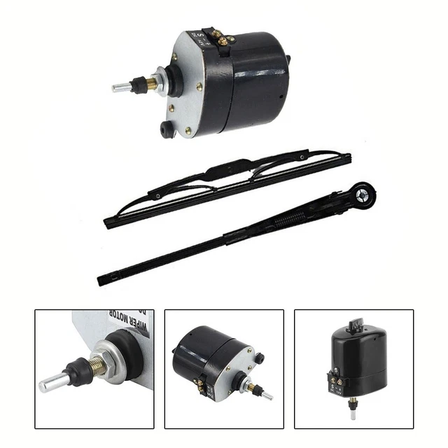 Moteur D'essuie-glace 12V Avec Lame - Pour Bateau, Caravane, VTT - Référence 01287358, Longueur 300 Mm
