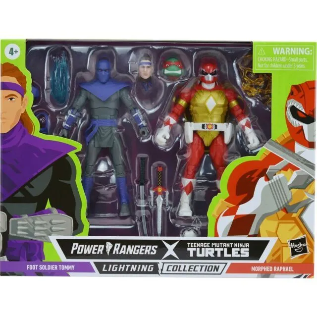 Power Rangers X TMNT Foot Soldier Tommy and Raph Red Ranger - Lightning Coll...