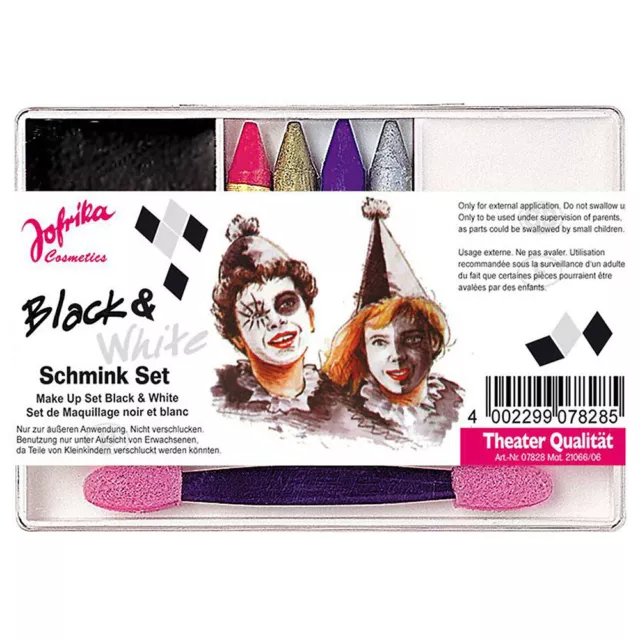 KINDER MAKE-UP HARLEKIN Halloween Karneval Fasching Schminke Farben Zirkus Clown