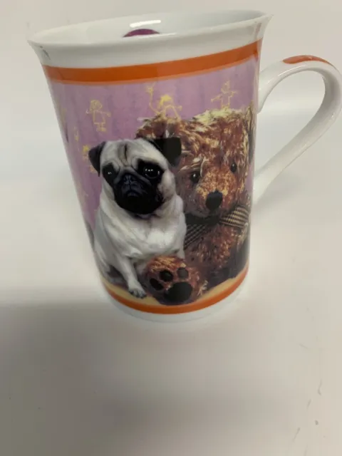 Danbury Mint Play Time Purely Pugs Porcelain Collector Mugs Holds 8oz.