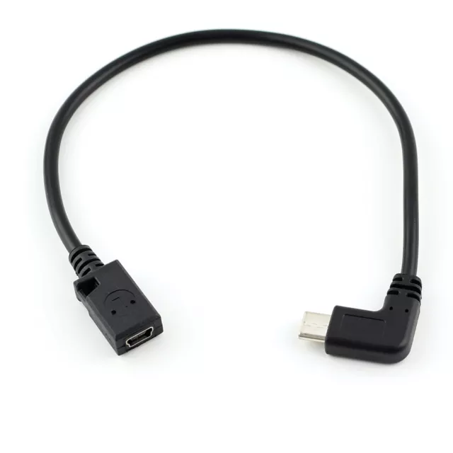 Angled Mini USB Female to USB Type C Male Jack Plug Cable Lead Adapter Converter