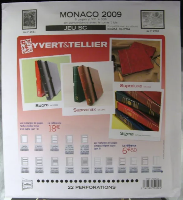 Yvert et Tellier - JEU MONACO S.C 2009 (Avec Pochettes)