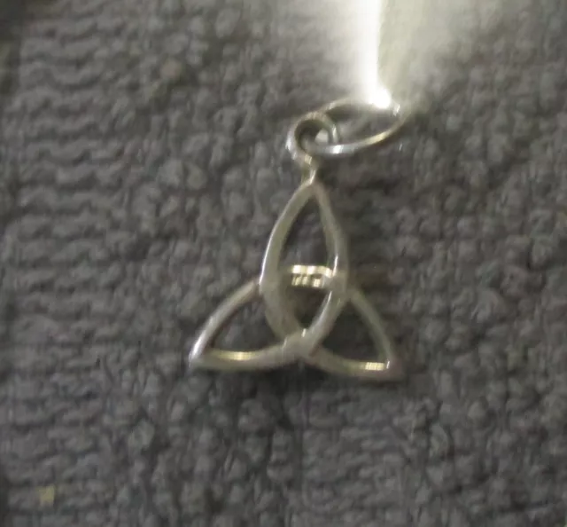 Vintage Celtic Knot Pendant Or Charm, Sterling Silver, FREE SHIPPING