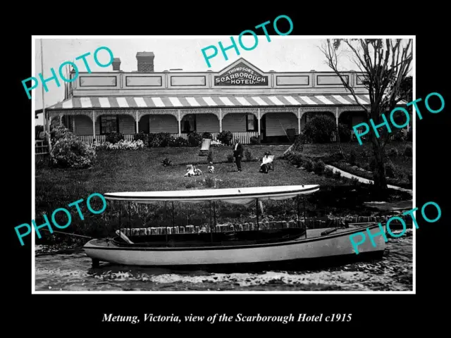 OLD LARGE HISTORIC PHOTO OF METUNG VICTORIA VIEW OF THE SCARBOROUGH HOTEL c1915