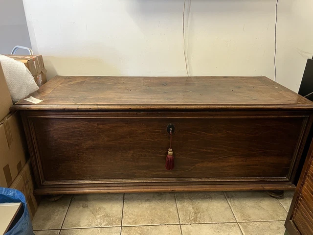 Cassapanca antica Baule vintage contenitore in legno