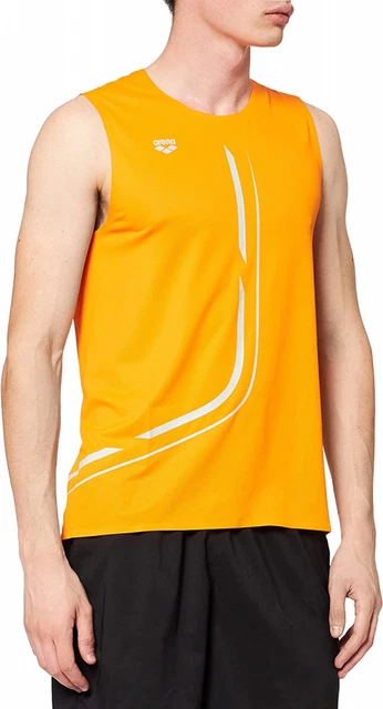 arena M A-One Mesh Sleeveless Maille sans Manches Homme S, Orange (Tangerine)