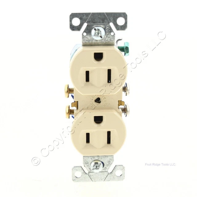 New Eaton Ivory Residential Duplex Outlet Receptacle NEMA 5-15R 15A 270V