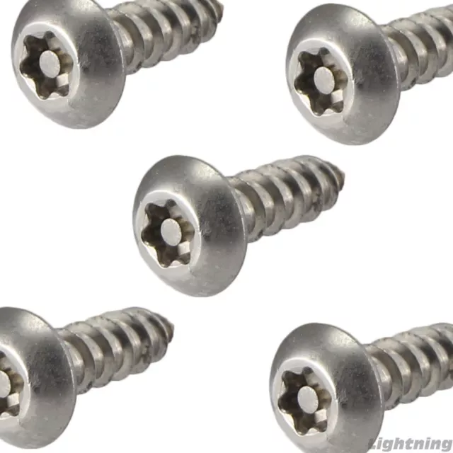 #12 x 1-1/4" Security Screws Torx Button Head Sheet Metal Stainless Steel Qty 50