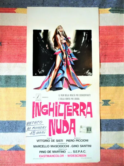 Locandina INGHILTERRA NUDA poster MONDO MOVIE UK Flag SANDRO SYMEONI ARTWORK