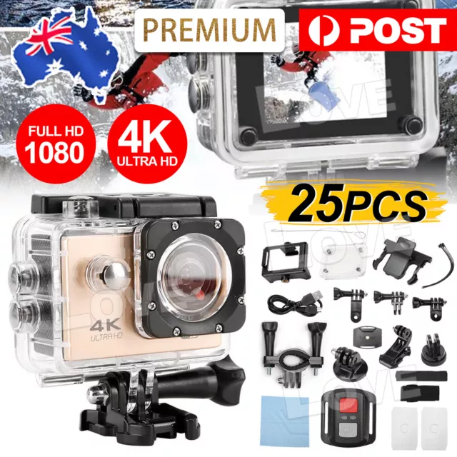 4K 1080P Waterproof Ultra HD 16MP Sports Action Camera WiFi  Remote DVR Cam WiFi