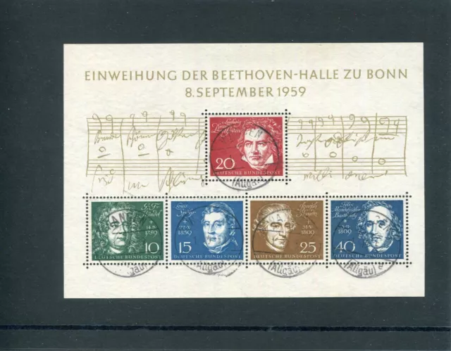 Bund BRD, Beethoven, Mi.-Nr. Block 2 mit 5 zentrischen Tagesstempeln Kempten