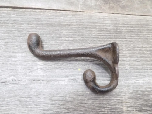 5 Rustic Coat Hooks Cast Iron Acorn 3 1/4" Long Hook Hat Wall School Towel 3