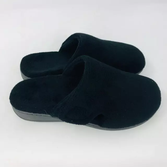 Vionic Gemma Mule Comfortable Black Fluffly Soft Slippers Size 9B