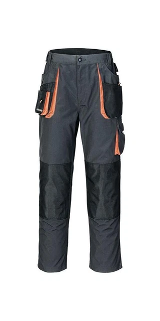 TERRATREND Pantalon pour hommes taille 60 gris foncé/noir/orange 65 % PES / 3...