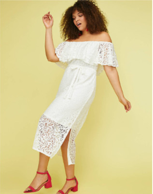 Lane Bryant Lace Off The Shoulder Fit Flare Dress 14/16 18/20 22/24 26/28
